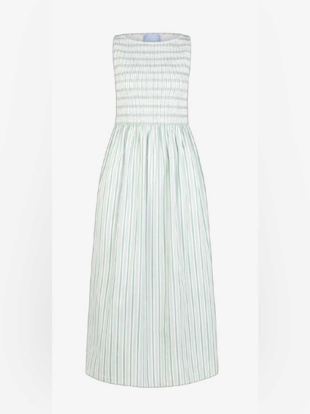 Hill House Home Cosima Nap Dress in Apple Green Stripe